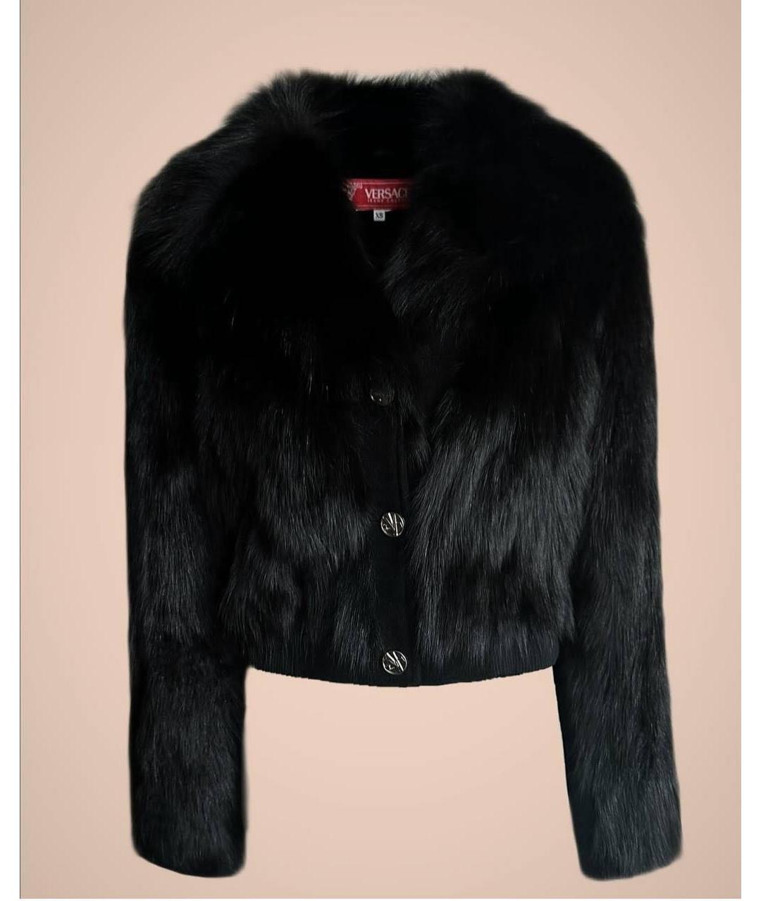 VERSACE JEANS COUTURE Черная меховая шуба, фото 8