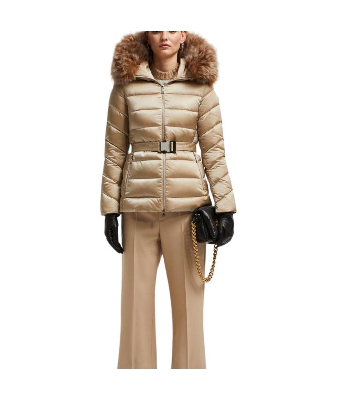 MONCLER Коричневый пуховик, фото 4