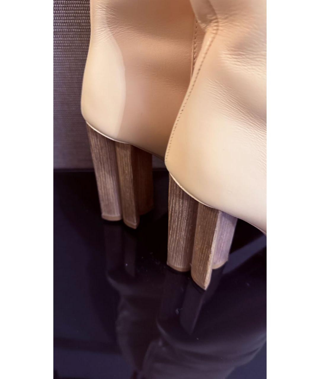 LOUIS VUITTON Бежевые кожаные сапоги, фото 2