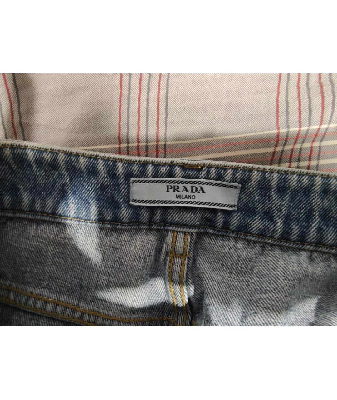 PRADA Голубые хлопковые джинсы слим, фото 5