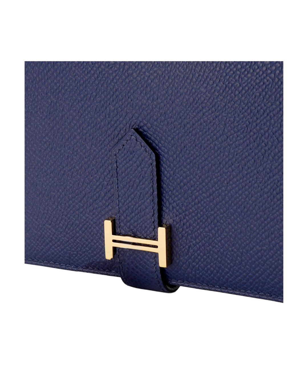 HERMES Синий кожаный кошелек, фото 8