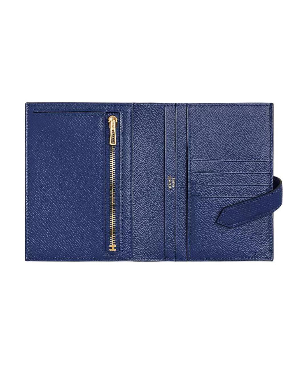 HERMES Синий кожаный кошелек, фото 2