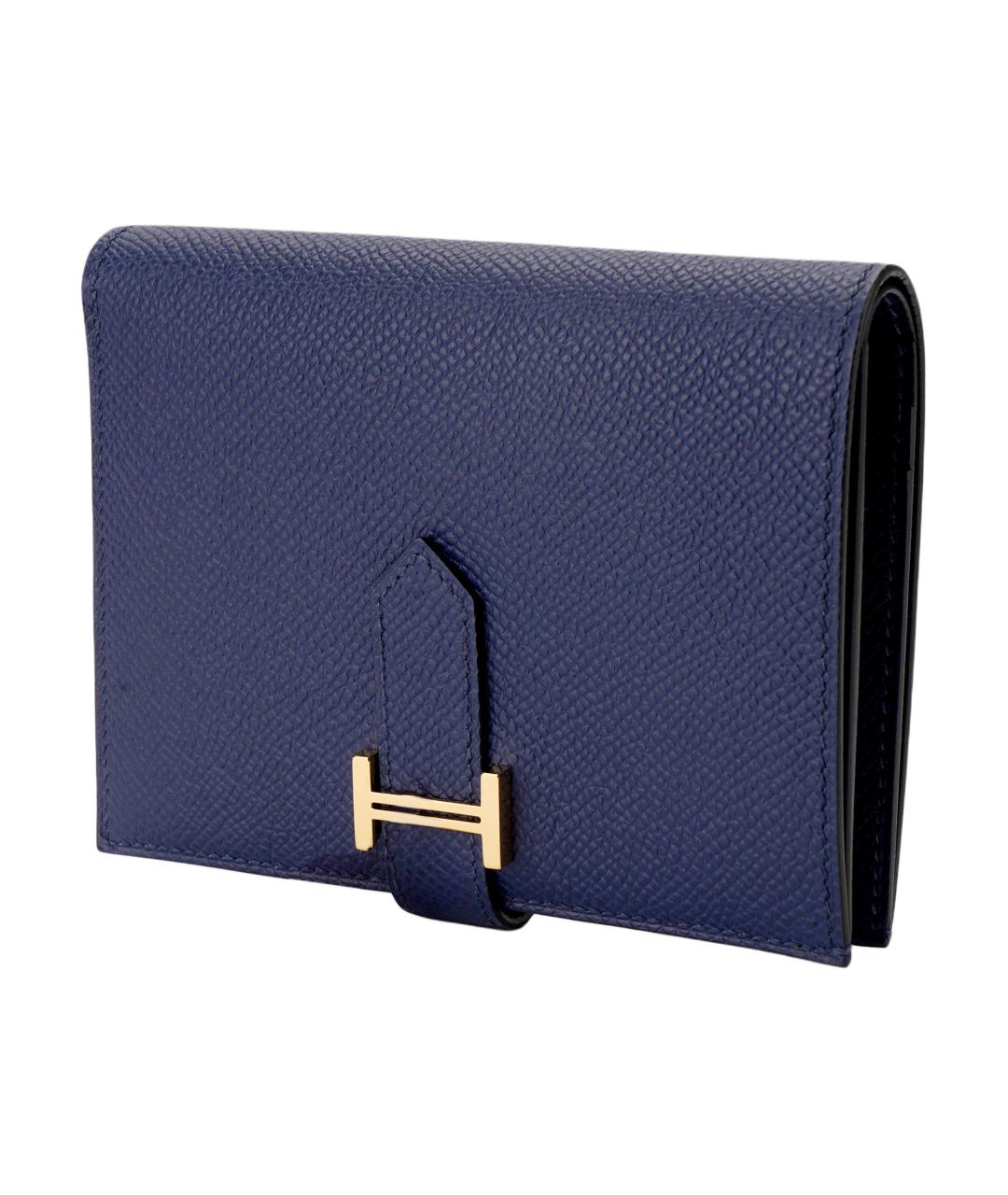 HERMES Синий кожаный кошелек, фото 5