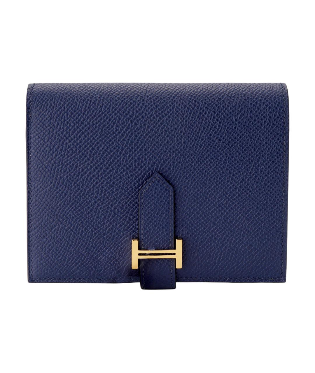 HERMES Синий кожаный кошелек, фото 4
