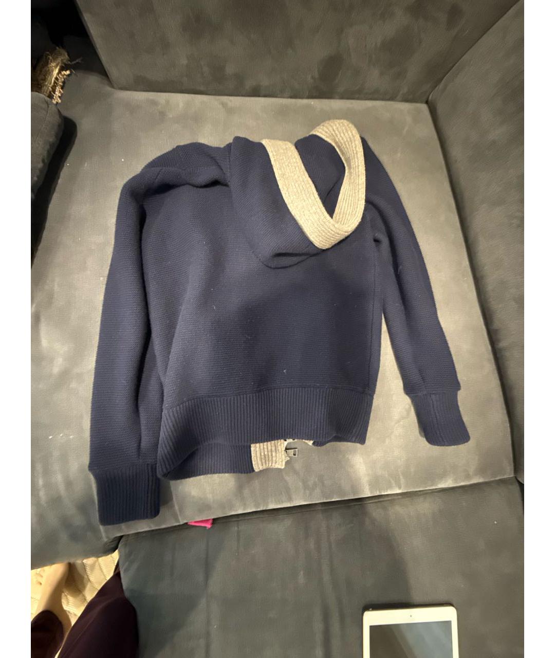 MONCLER Темно-синий шерстяной кардиган, фото 2