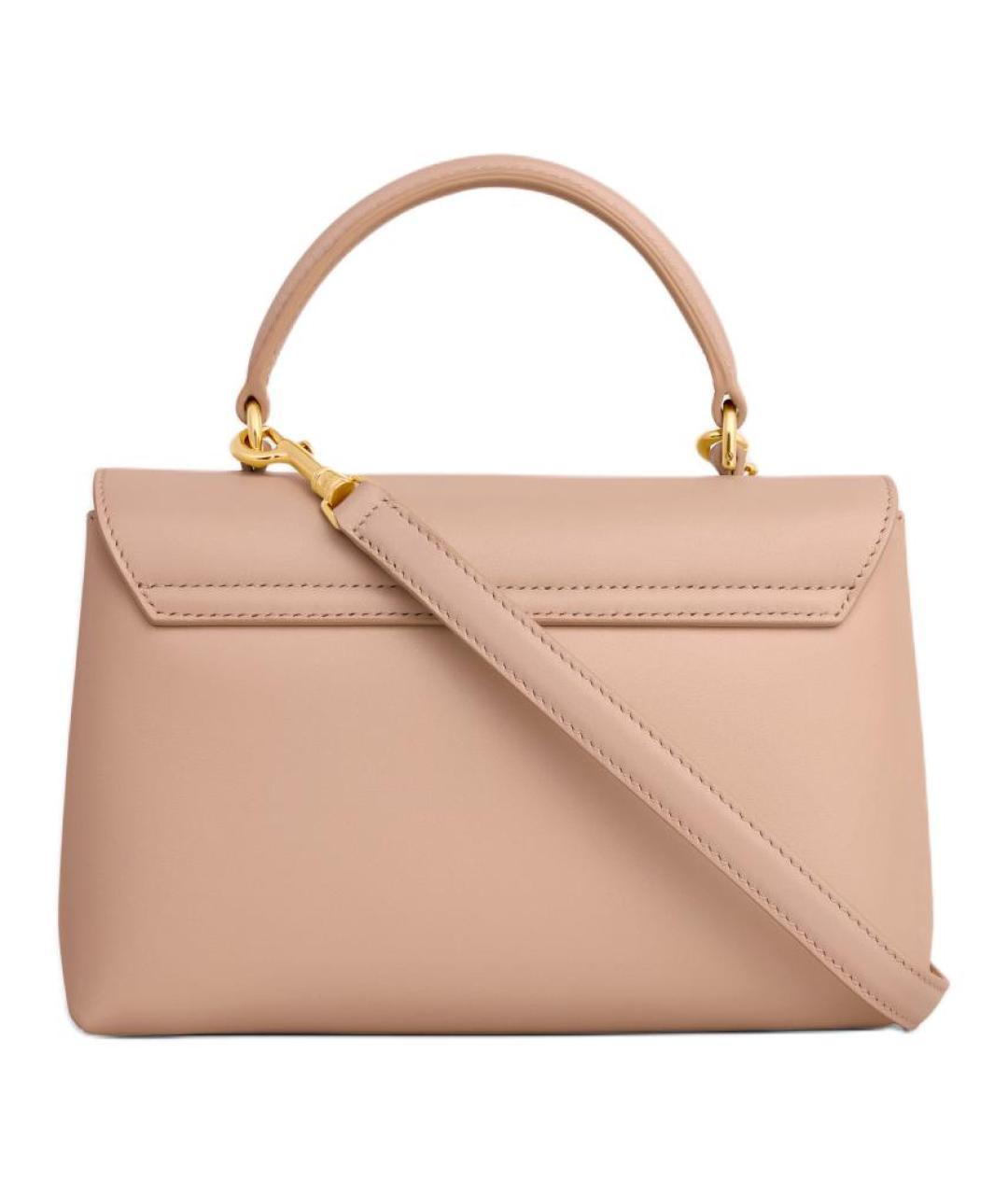 CELINE Бежевая кожаная сумка с короткими ручками, фото 3