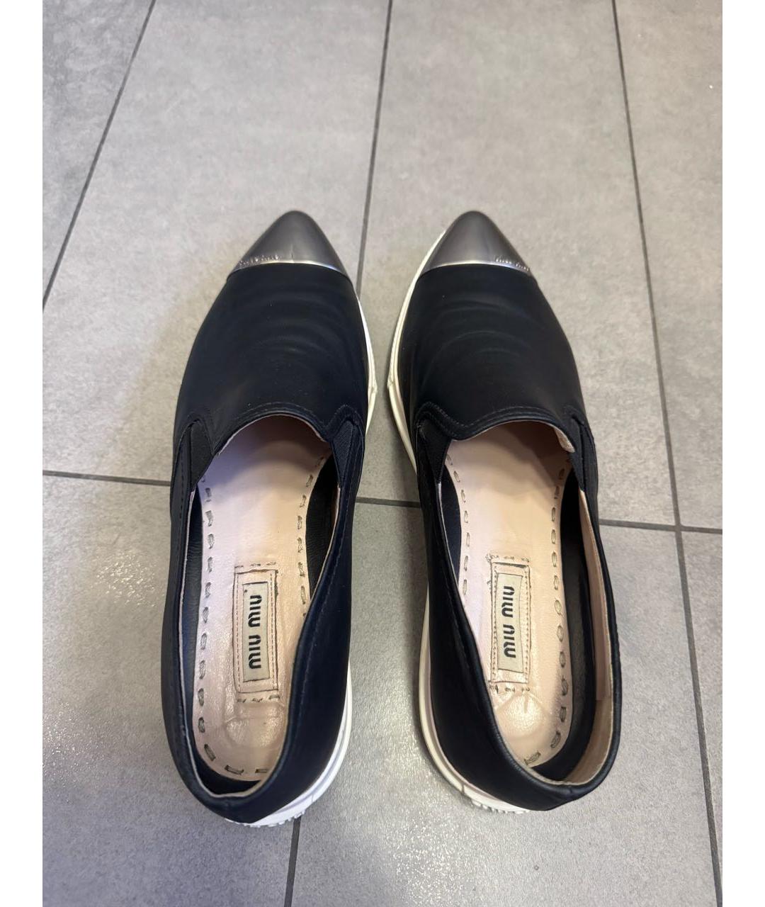 MIU MIU Черные кожаные лоферы, фото 3