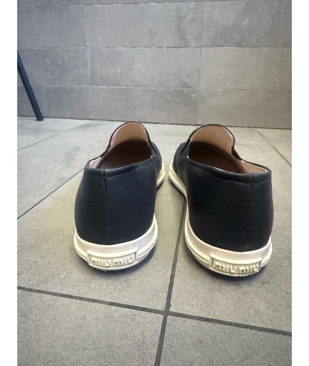 MIU MIU Черные кожаные лоферы, фото 4