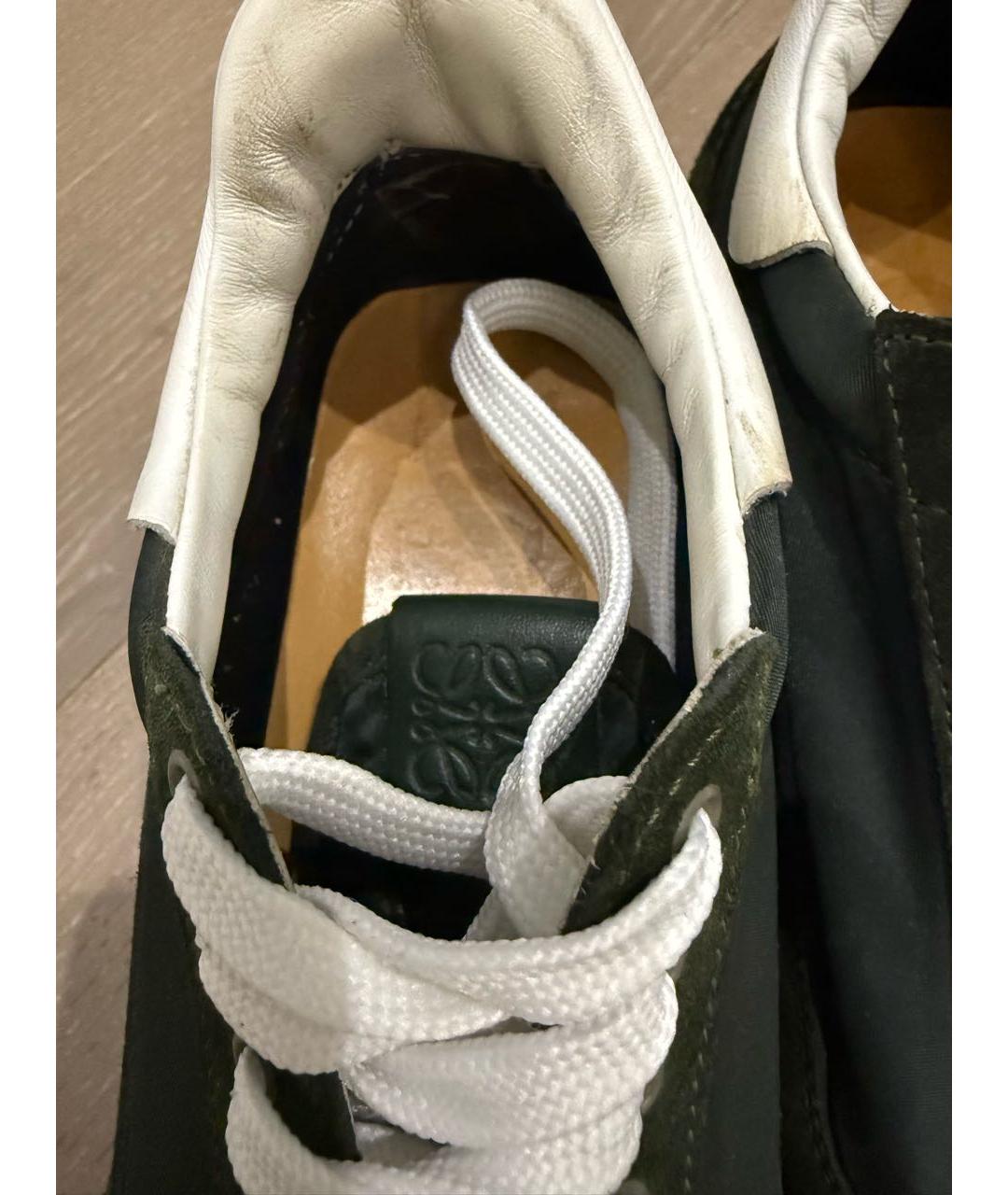 LOEWE Зеленые замшевые кроссовки, фото 4