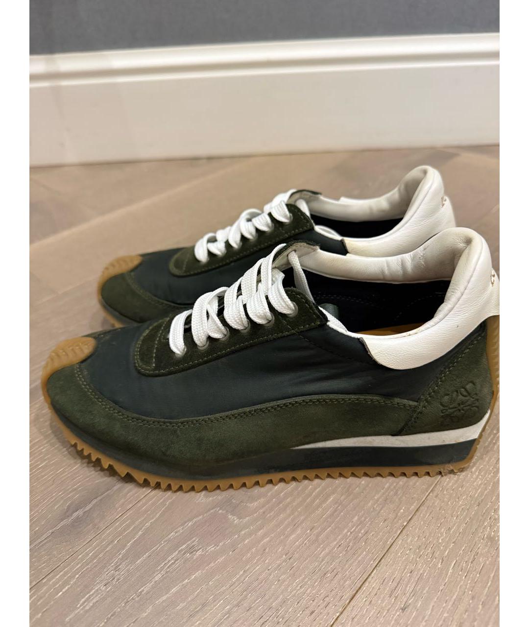 LOEWE Зеленые замшевые кроссовки, фото 7