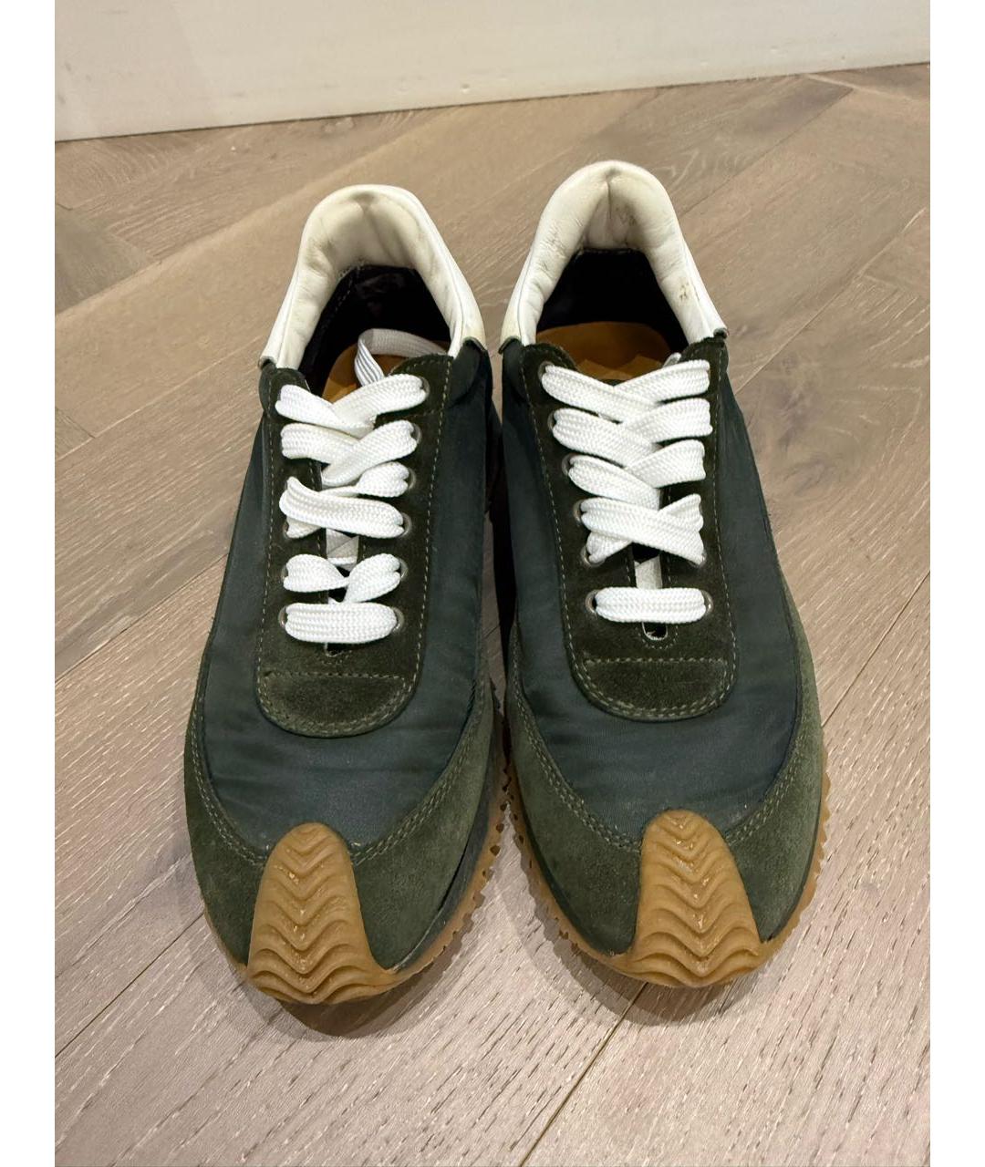 LOEWE Зеленые замшевые кроссовки, фото 2