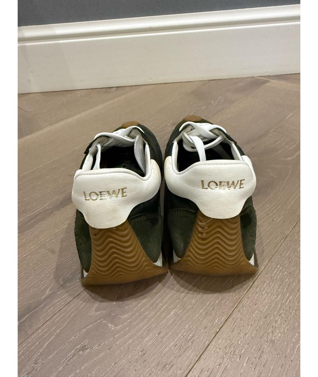 LOEWE Зеленые замшевые кроссовки, фото 3