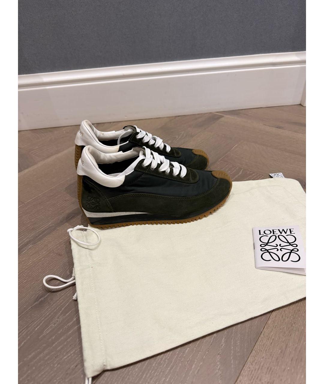 LOEWE Зеленые замшевые кроссовки, фото 6