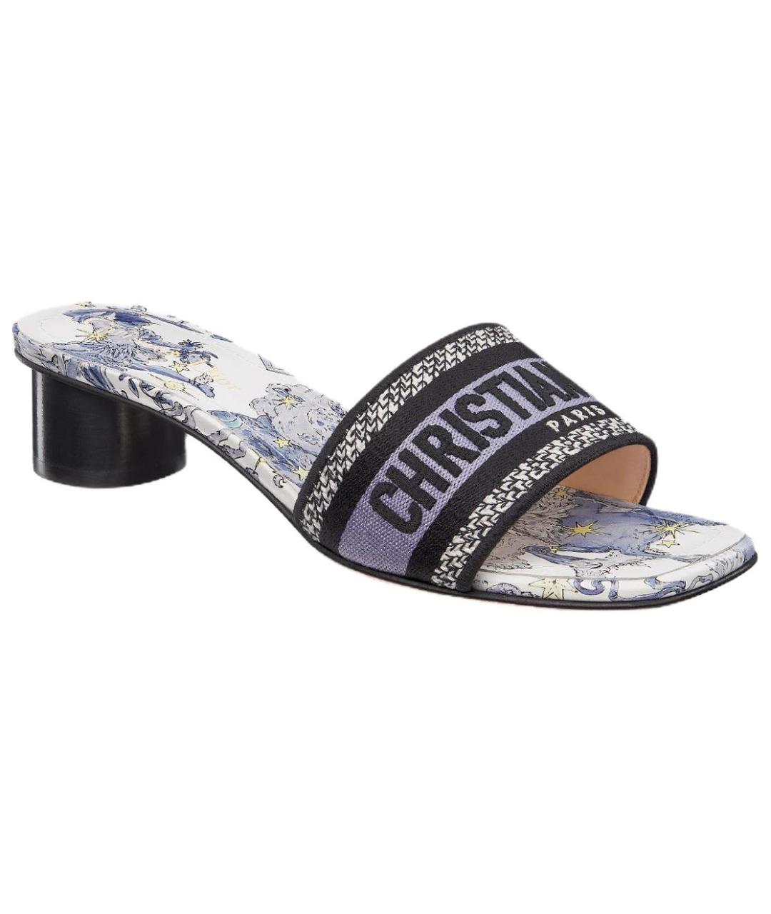 CHRISTIAN DIOR Черные текстильные мюли, фото 3