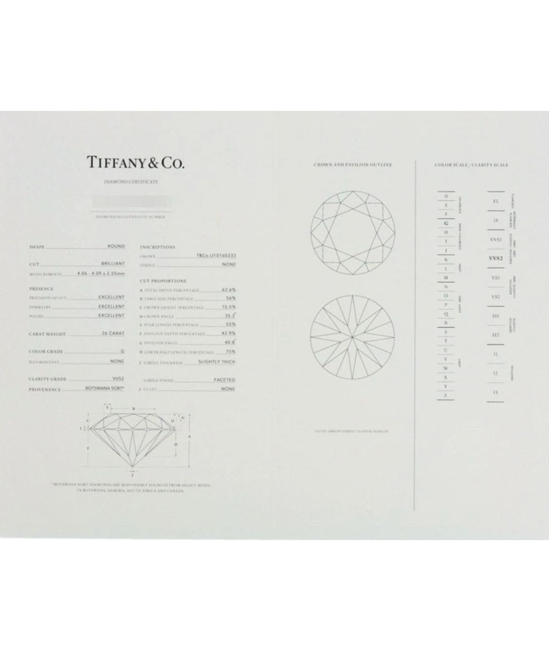 TIFFANY&CO Белое платиновое кольцо, фото 4