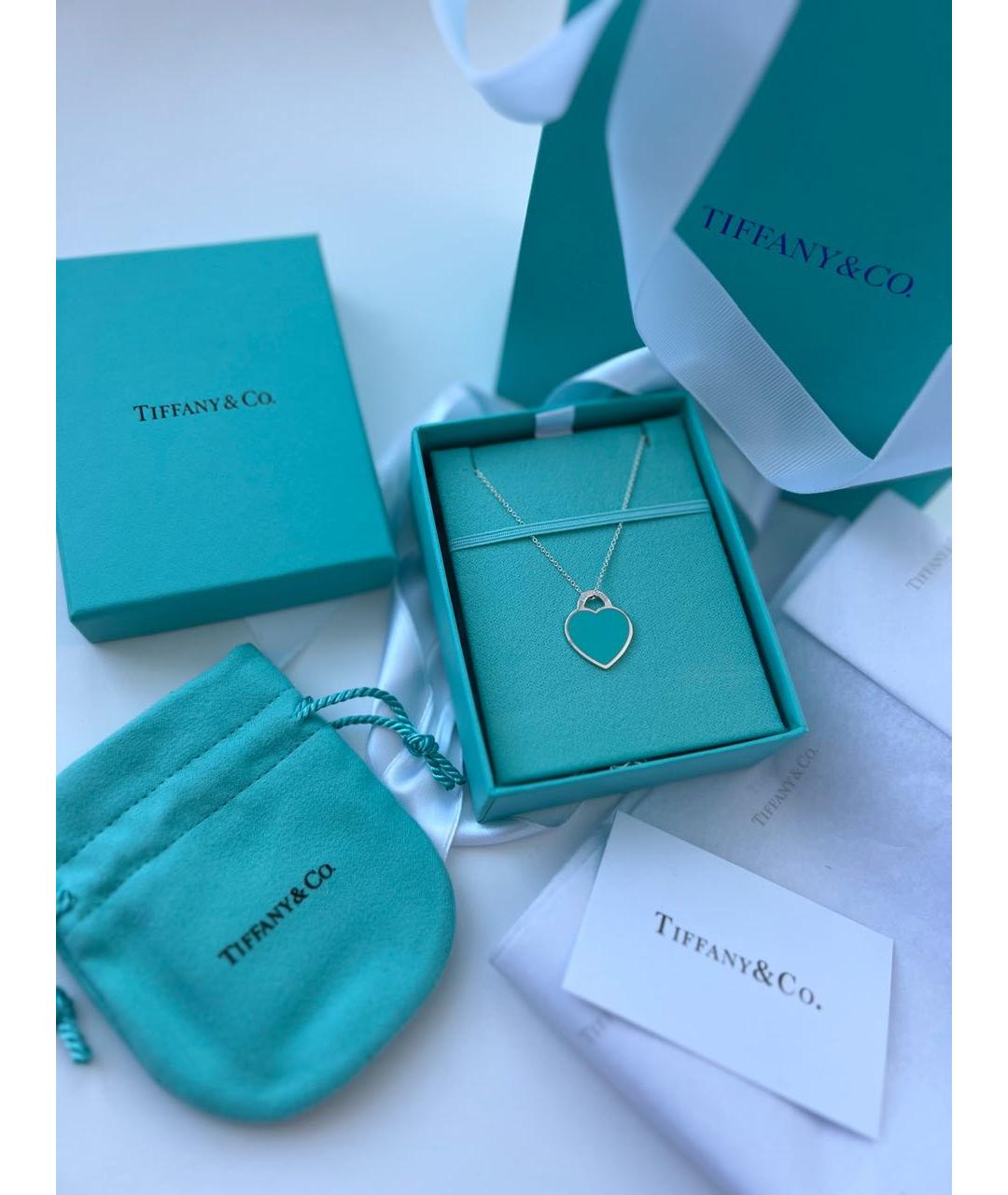 TIFFANY&CO Бирюзовая серебряная подвеска, фото 5