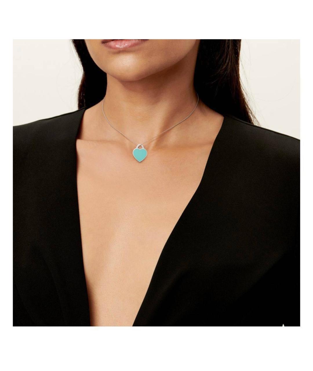 TIFFANY&CO Бирюзовая серебряная подвеска, фото 8