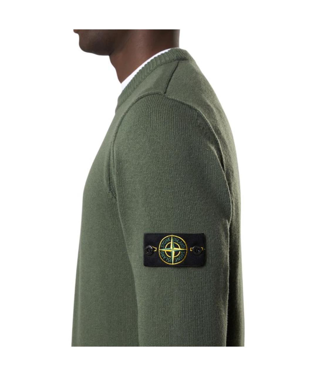 STONE ISLAND Зеленый джемпер / свитер, фото 5