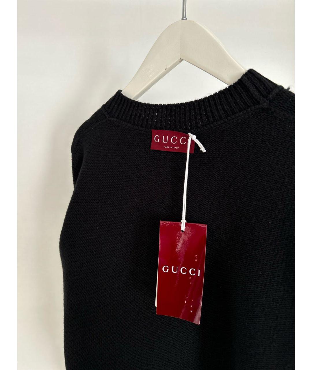 GUCCI Черный шерстяной джемпер / свитер, фото 3