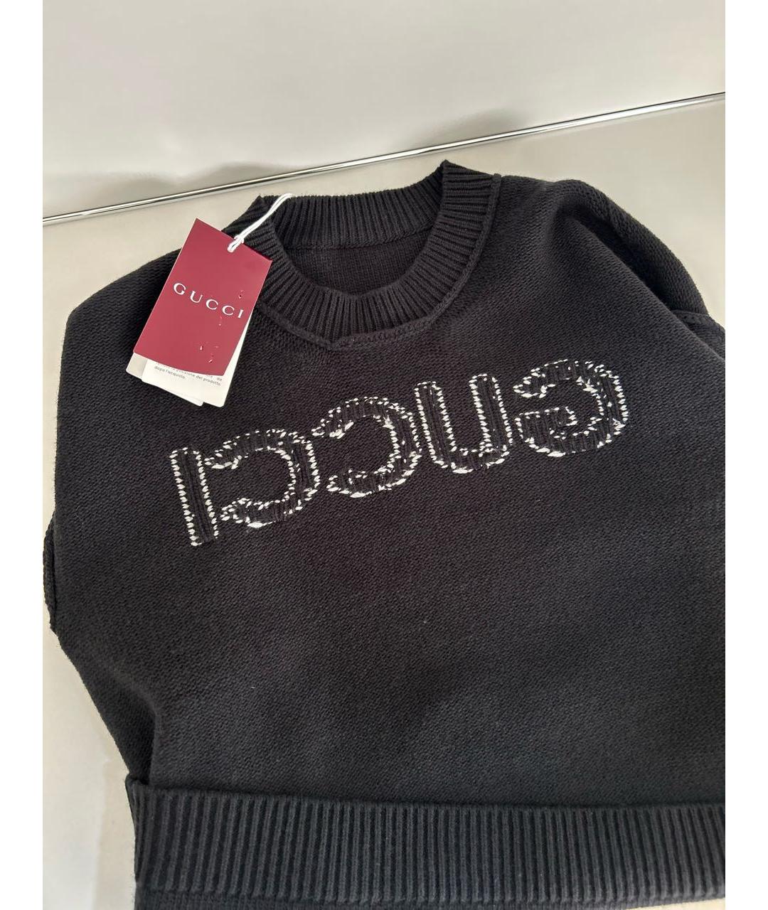 GUCCI Черный шерстяной джемпер / свитер, фото 8