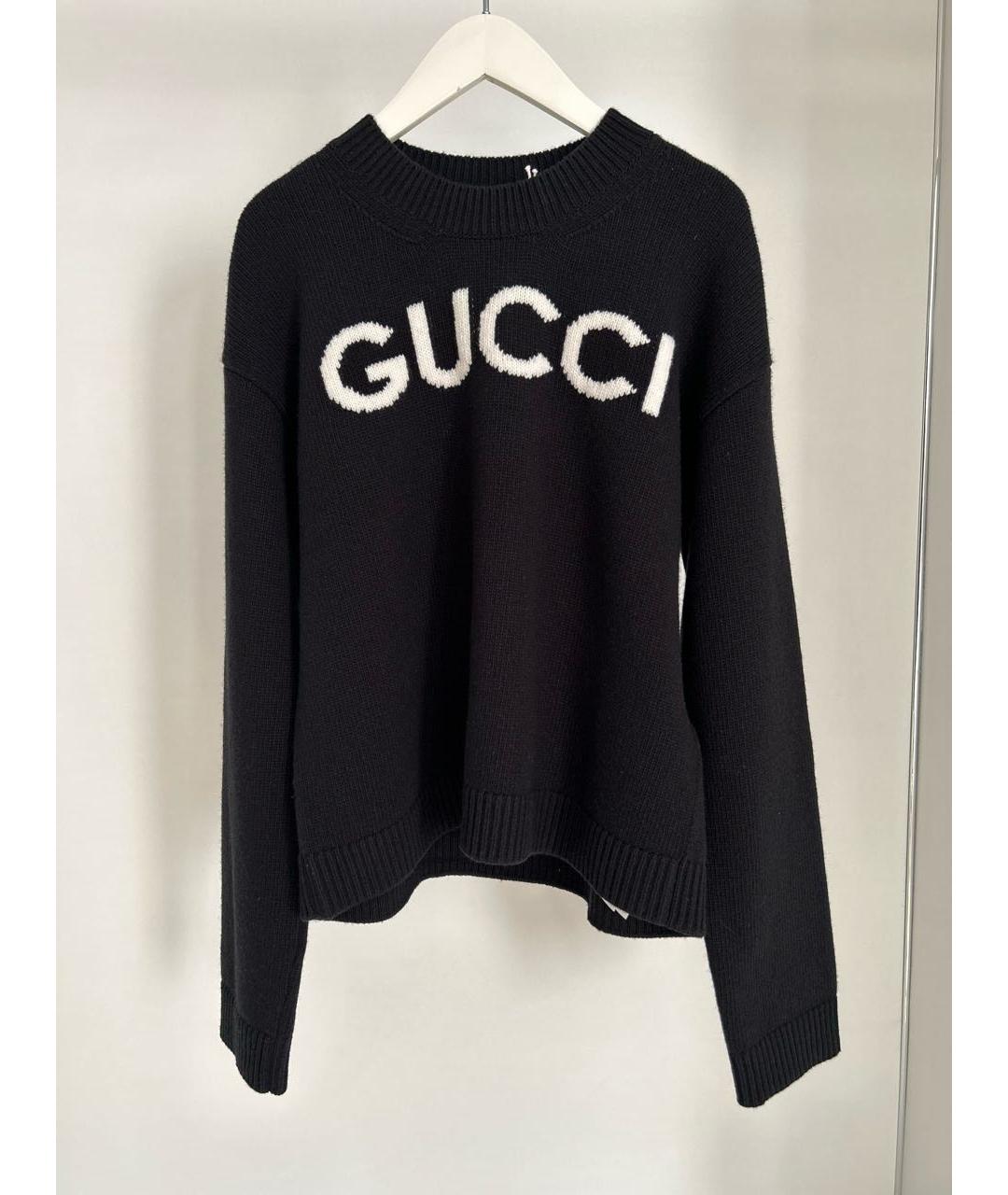 GUCCI Черный шерстяной джемпер / свитер, фото 9