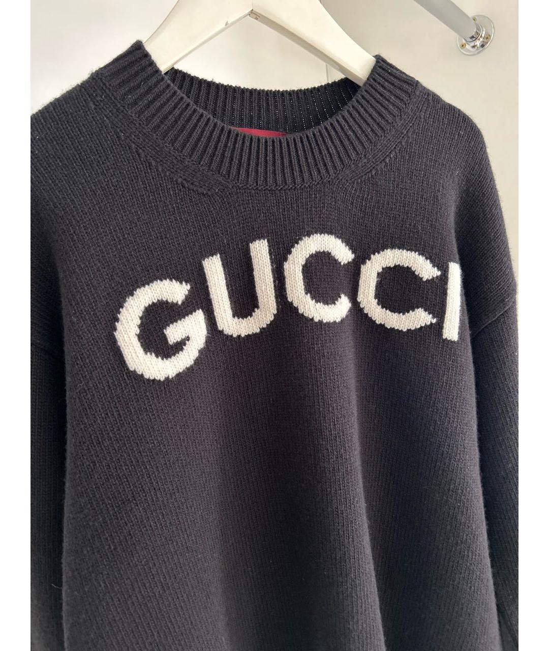 GUCCI Черный шерстяной джемпер / свитер, фото 4
