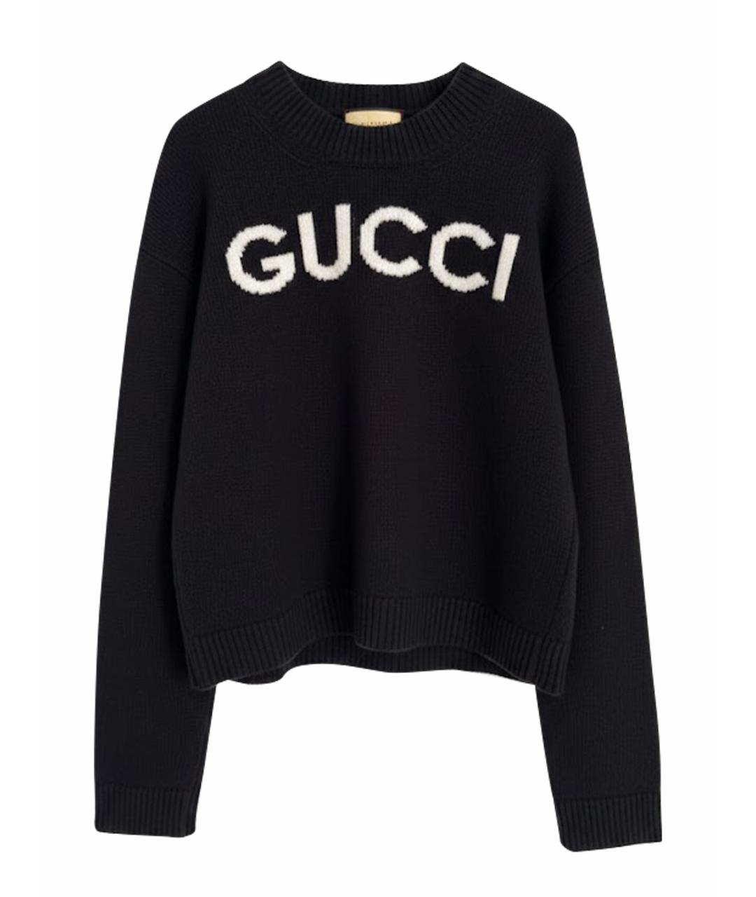 GUCCI Черный шерстяной джемпер / свитер, фото 1
