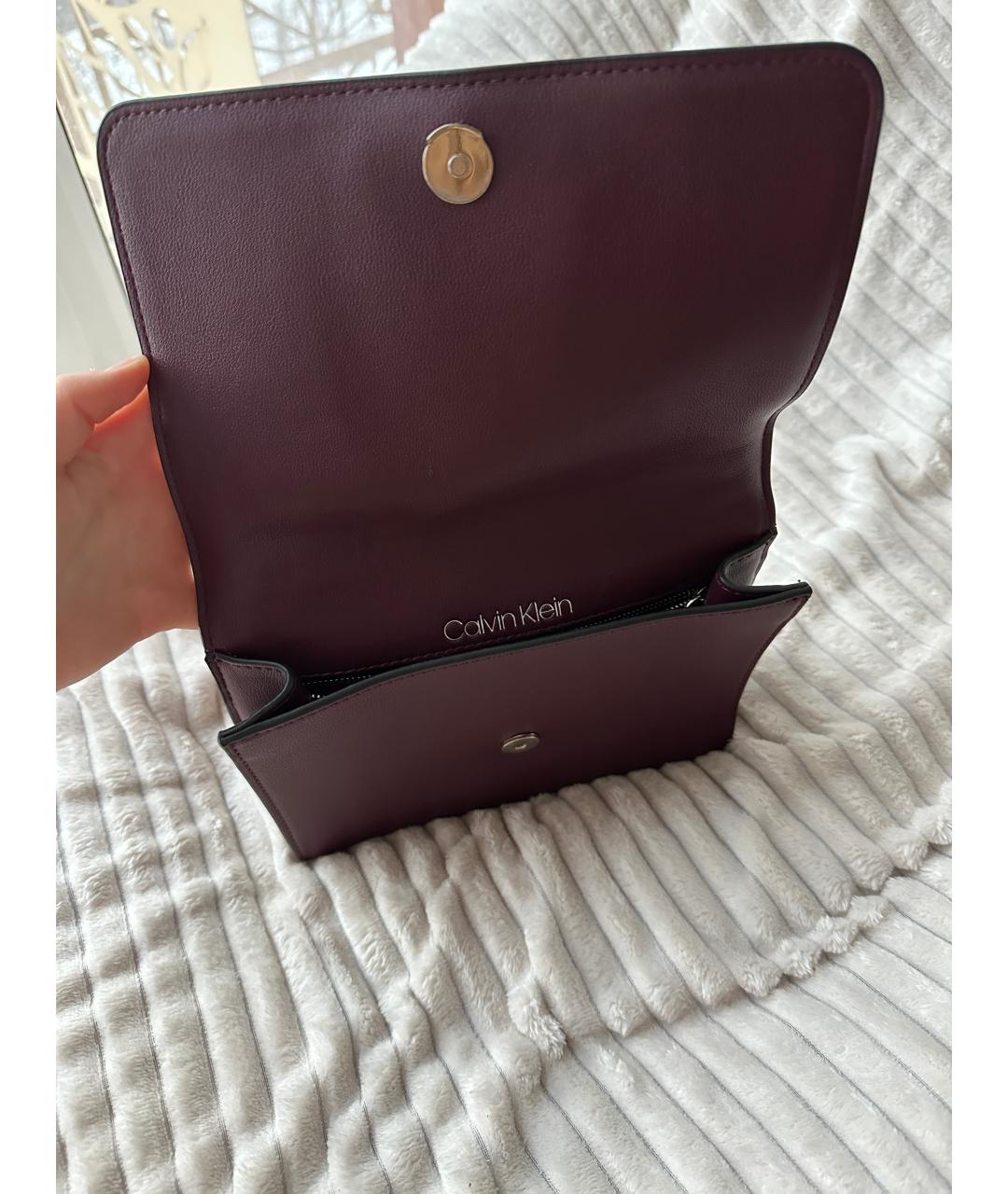 CALVIN KLEIN Бордовая сумка через плечо, фото 4