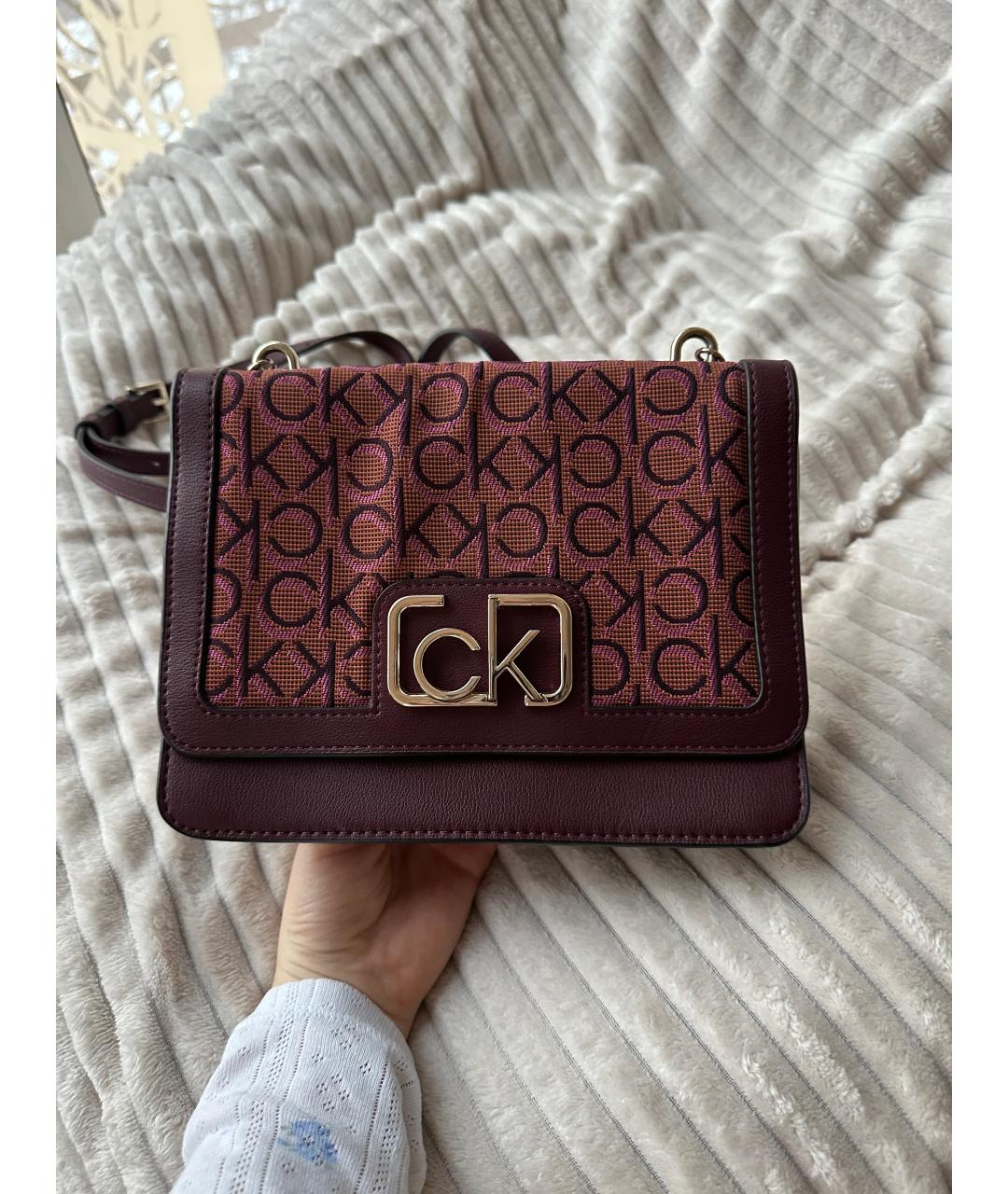 CALVIN KLEIN Бордовая сумка через плечо, фото 5