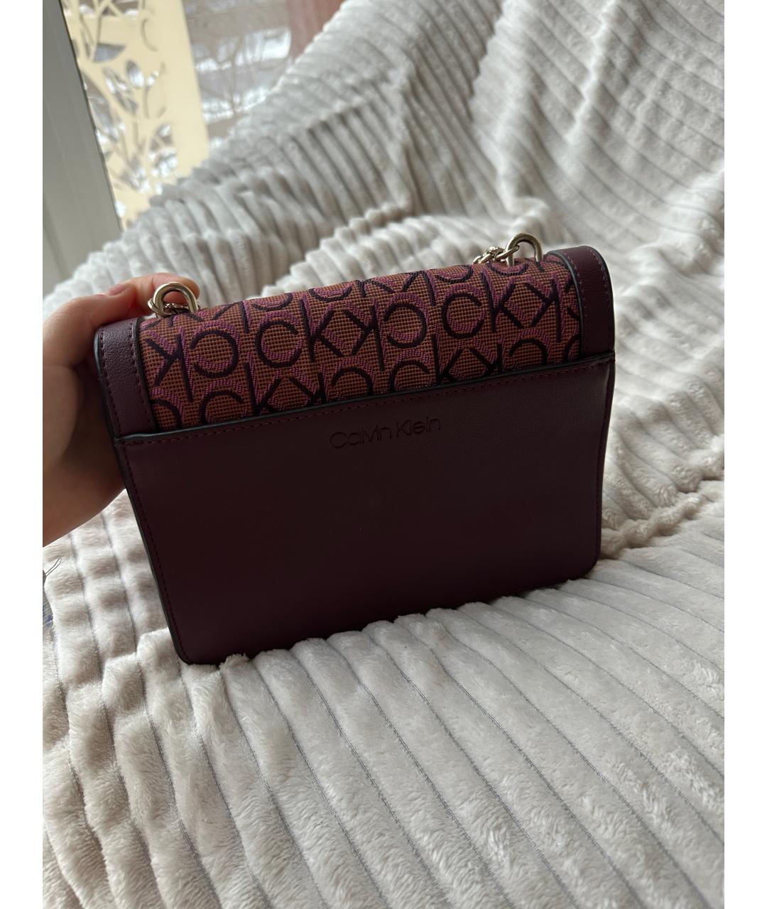 CALVIN KLEIN Бордовая сумка через плечо, фото 6