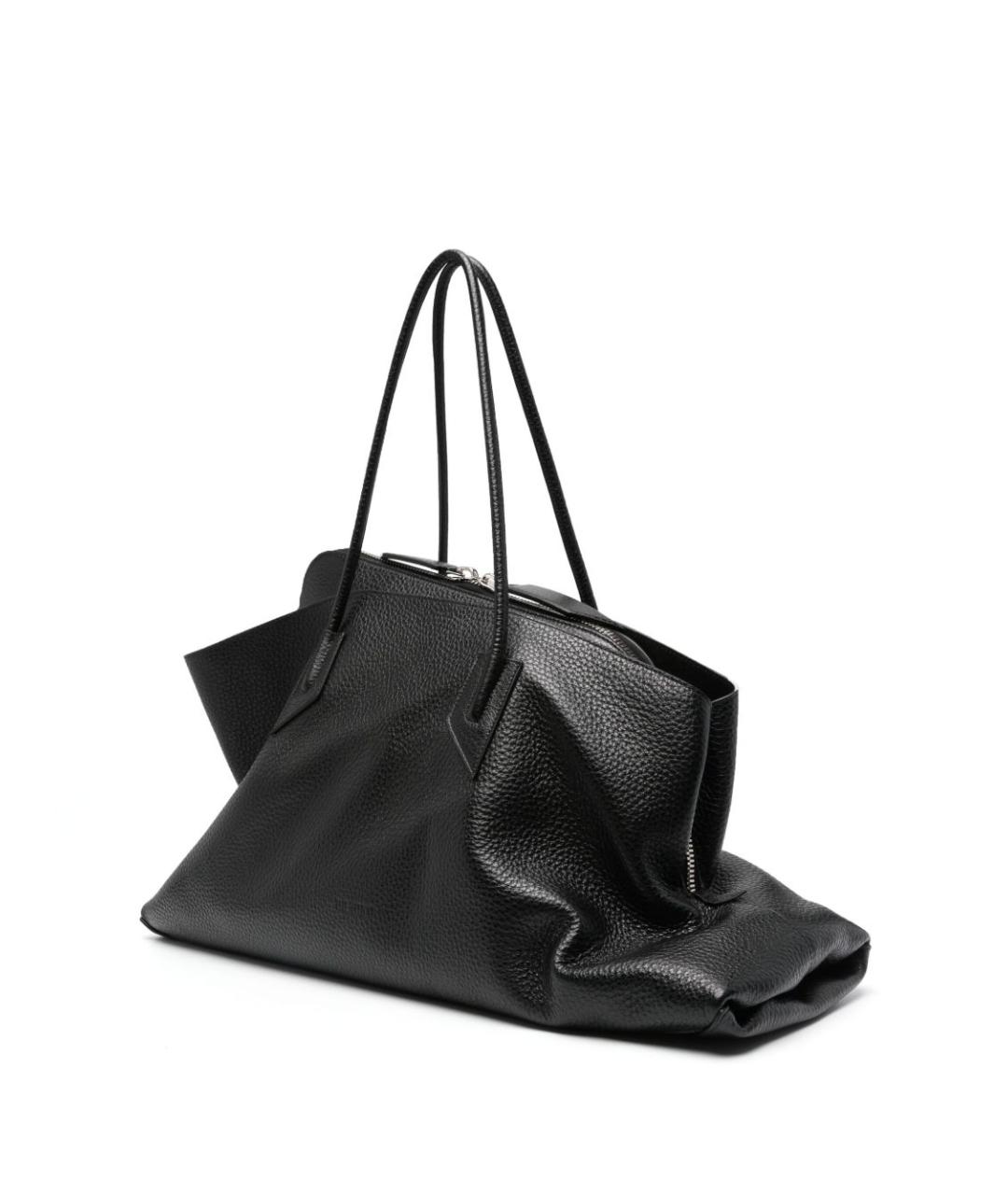THE ATTICO Черная кожаная сумка тоут, фото 5