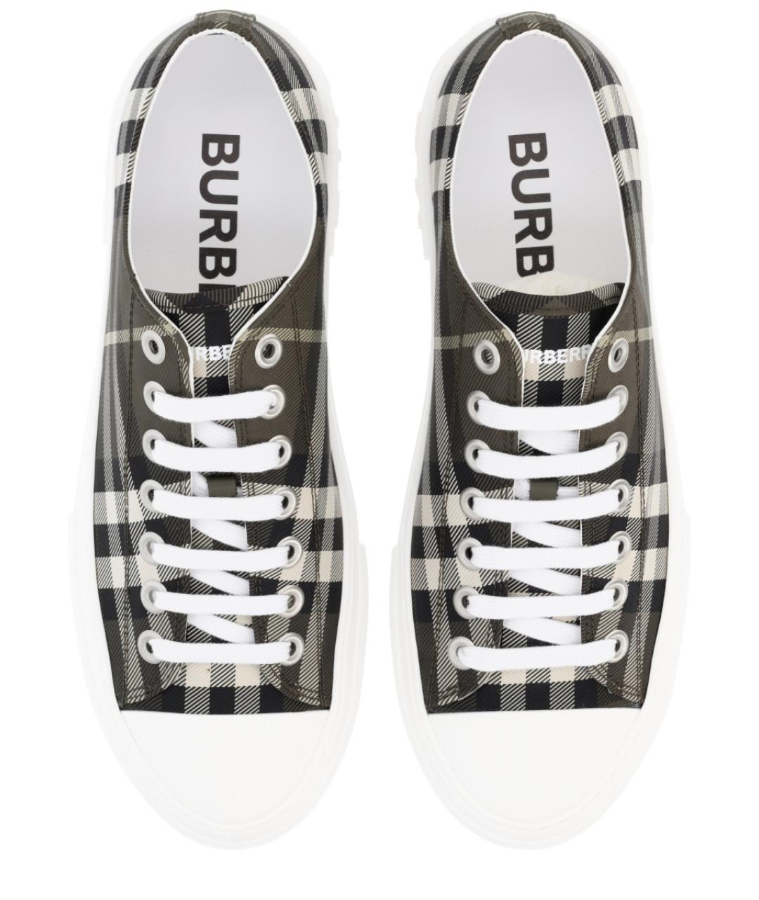 BURBERRY Коричневые текстильные низкие кроссовки / кеды, фото 4