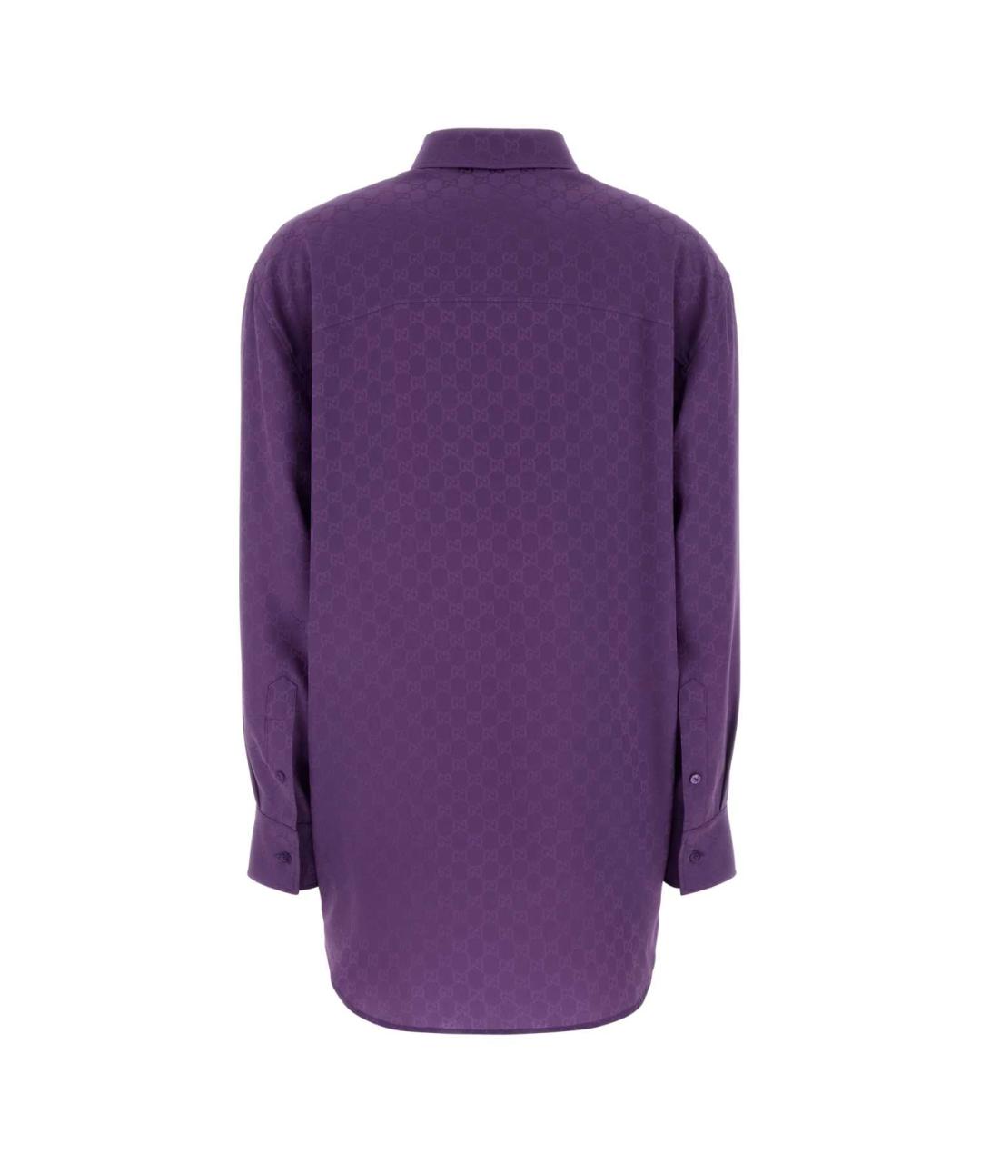 GUCCI Фиолетовая шелковая рубашка, фото 2