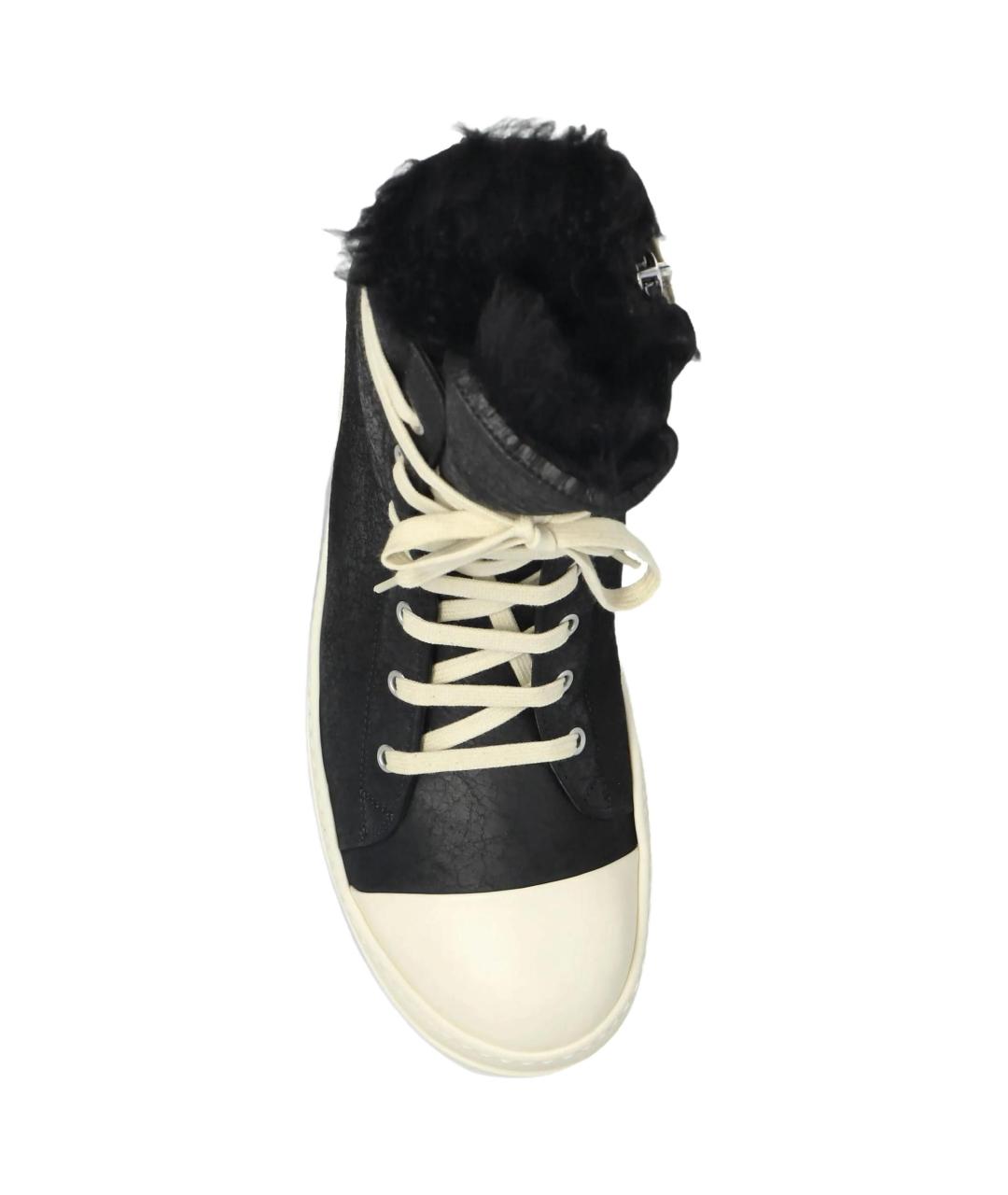 RICK OWENS Черные текстильные низкие кроссовки / кеды, фото 5