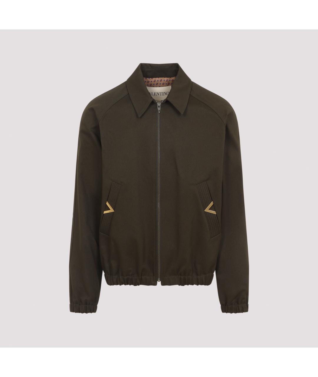 VALENTINO Зеленая хлопковая куртка, фото 2