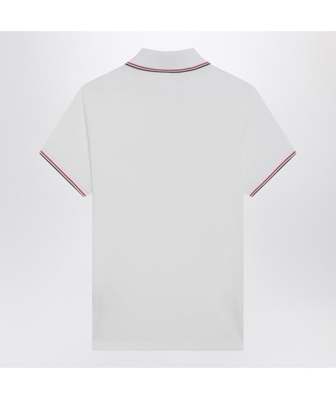 MONCLER Белое хлопковое поло с коротким рукавом, фото 2