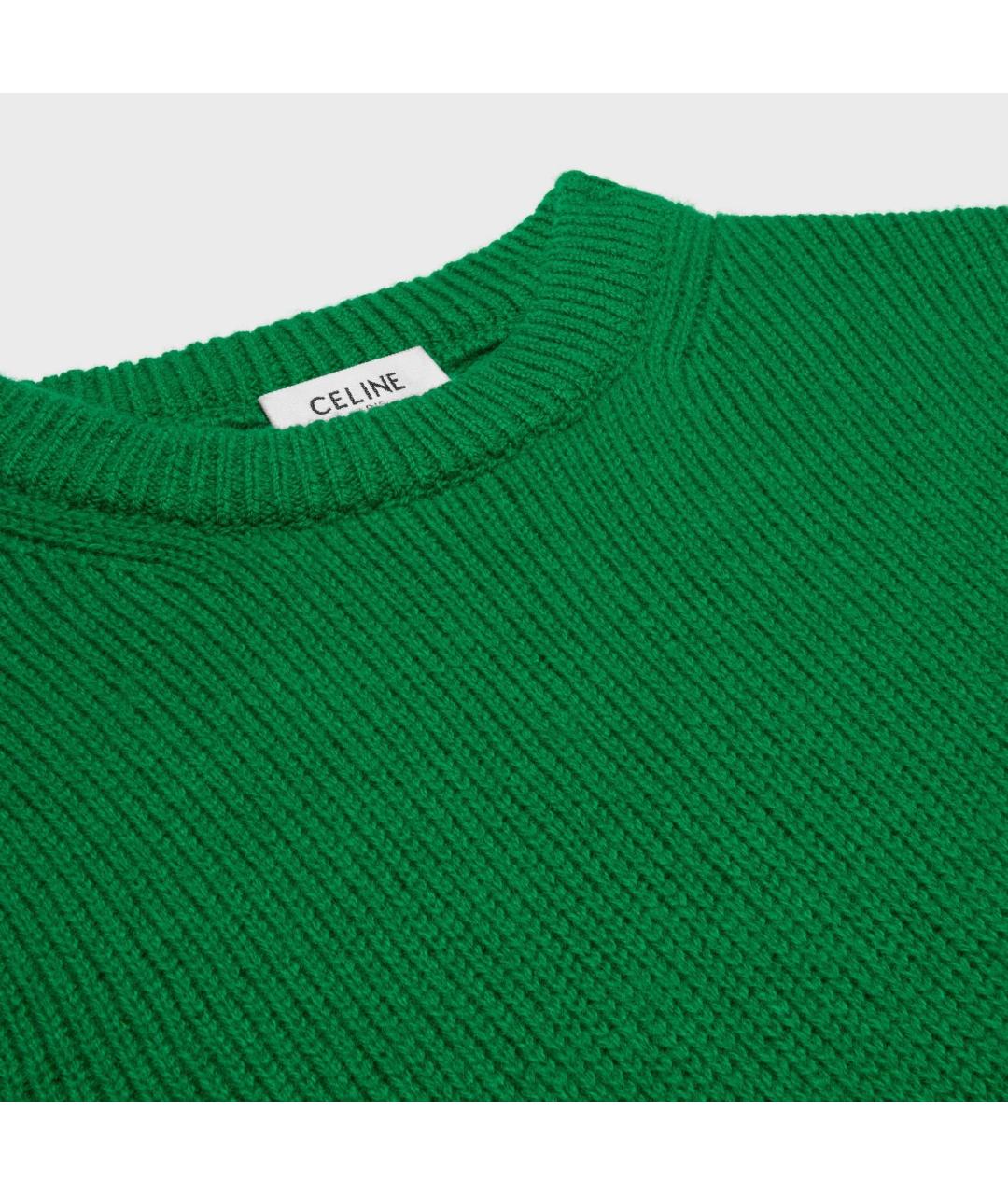 CELINE Зеленый кашемировый джемпер / свитер, фото 2