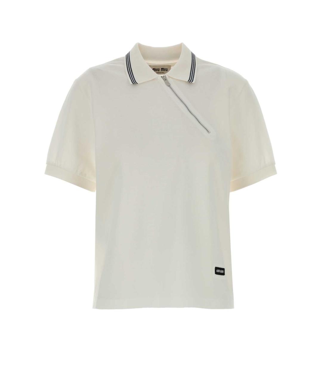 MIU MIU Белая хлопковая футболка, фото 1