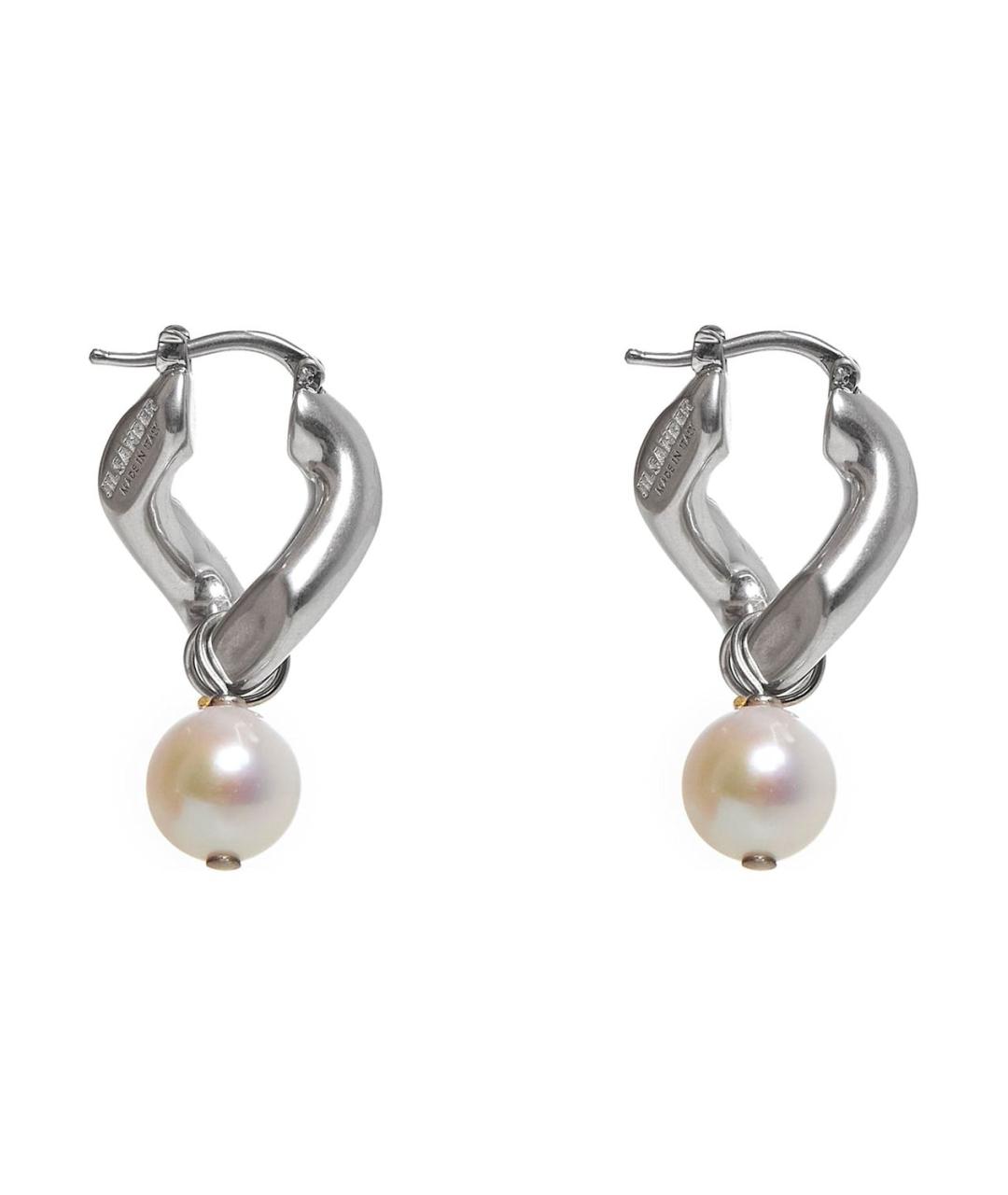 JIL SANDER Серебряные металлические серьги, фото 2