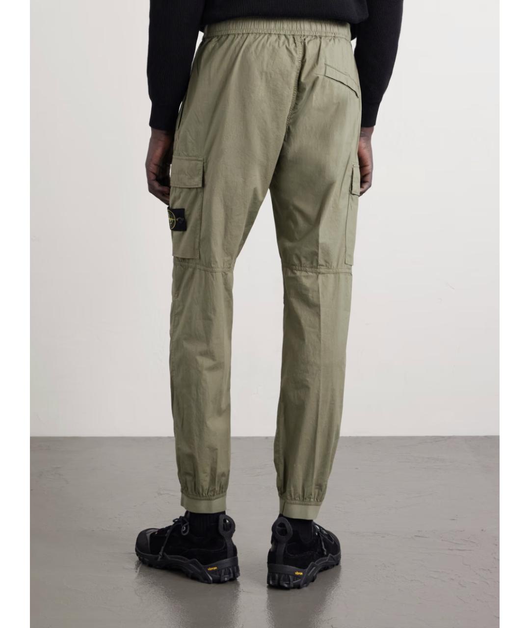STONE ISLAND Хаки хлопковые повседневные брюки, фото 4