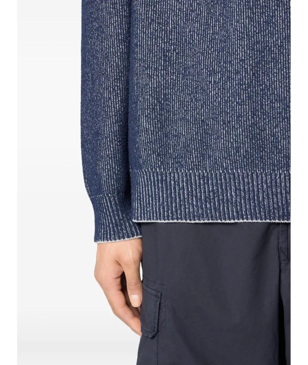 STONE ISLAND Синий хлопковый джемпер / свитер, фото 3