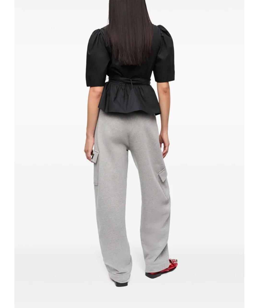 GANNI Черная хлопковая блузы, фото 3