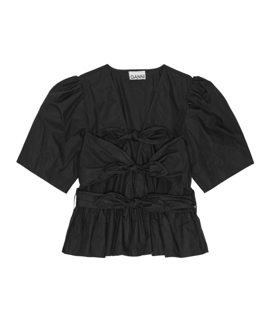 GANNI Черная хлопковая блузы, фото 1