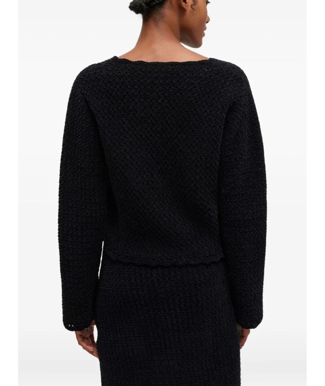 GANNI Черный хлопковый кардиган, фото 4