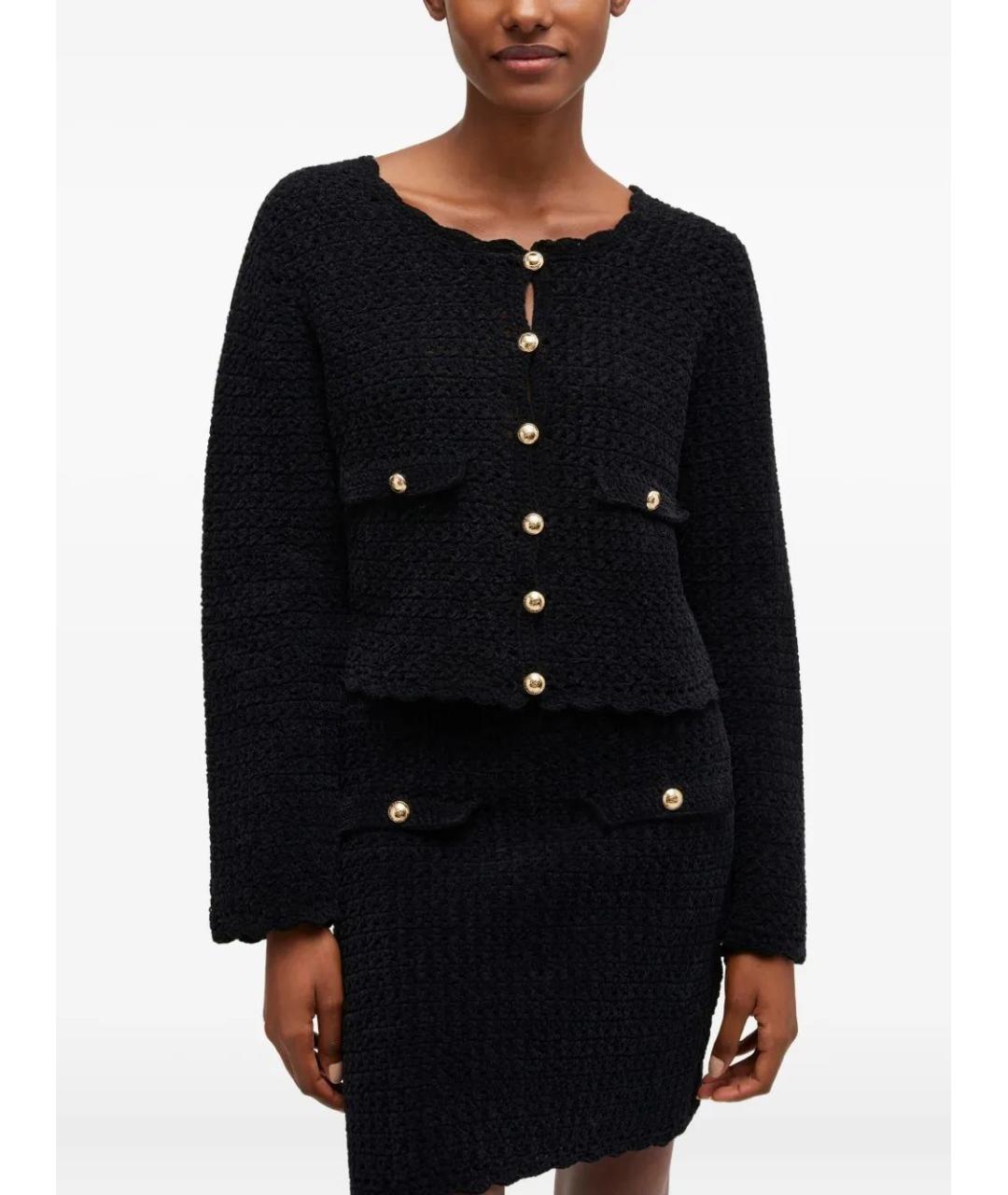 GANNI Черный хлопковый кардиган, фото 3