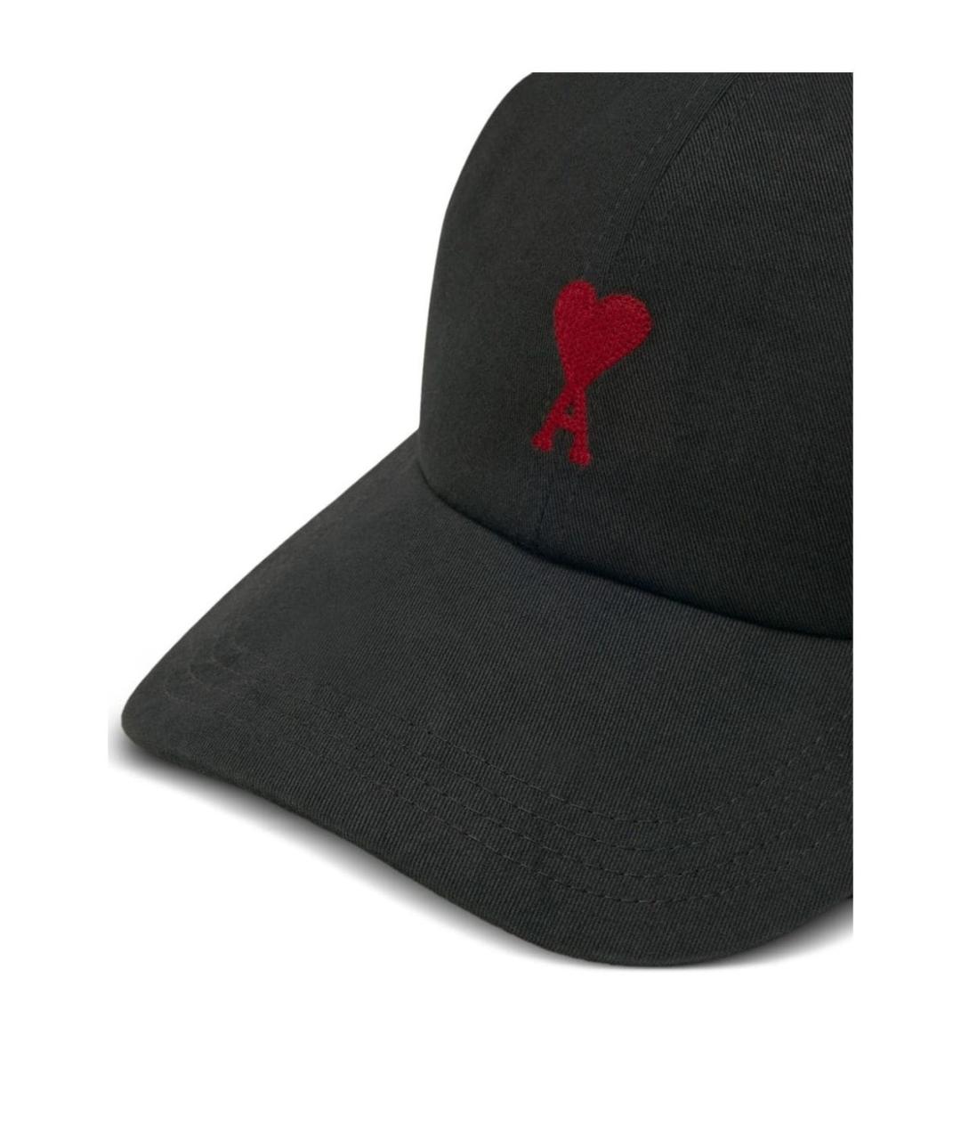 Ami Paris Черная хлопковая кепка/бейсболка, фото 3