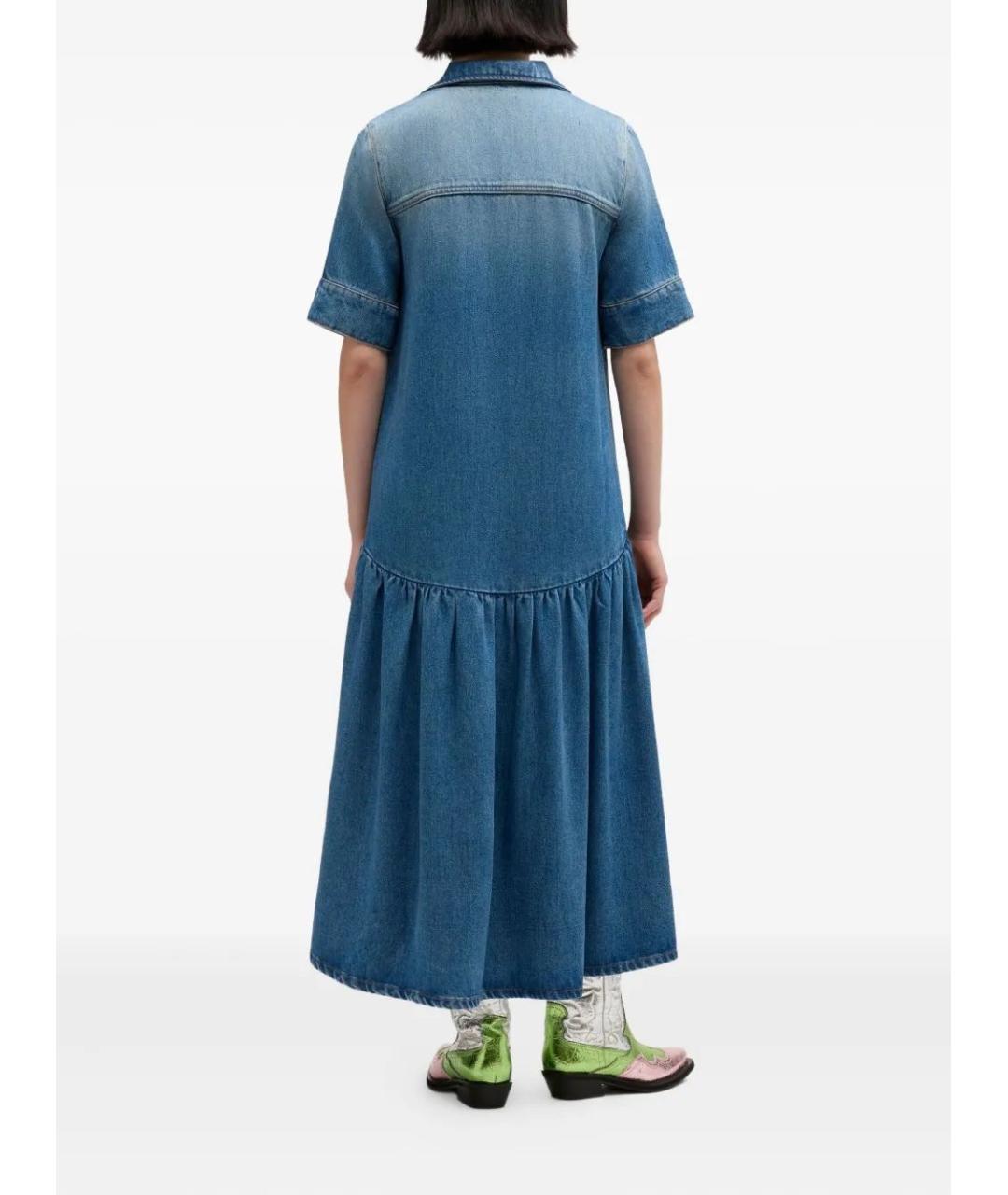 GANNI Синее хлопковое повседневное платье, фото 3