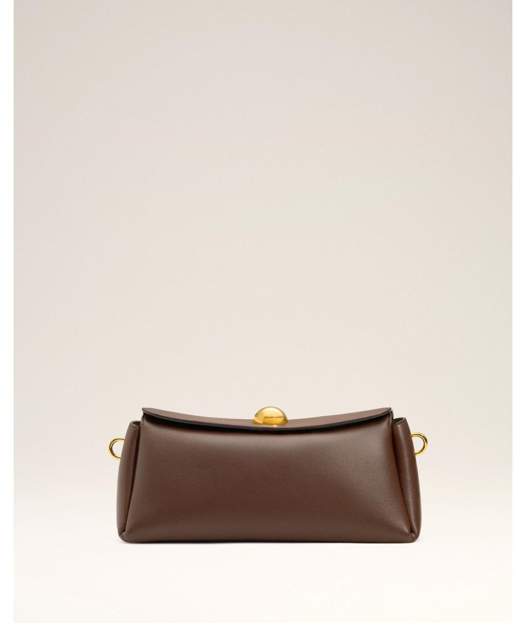 Ami Paris Коричневая кожаная сумка через плечо, фото 6