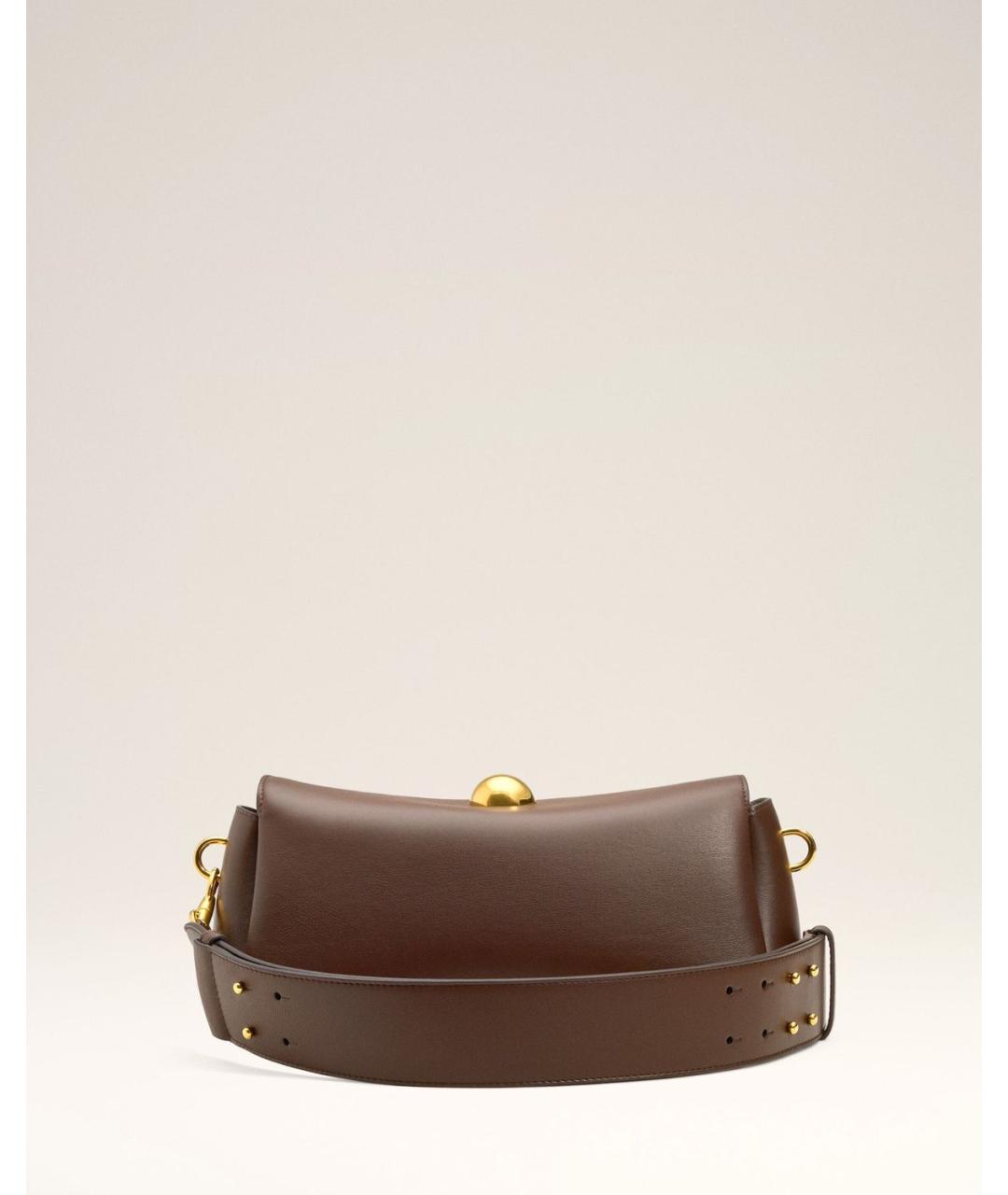 Ami Paris Коричневая кожаная сумка через плечо, фото 3