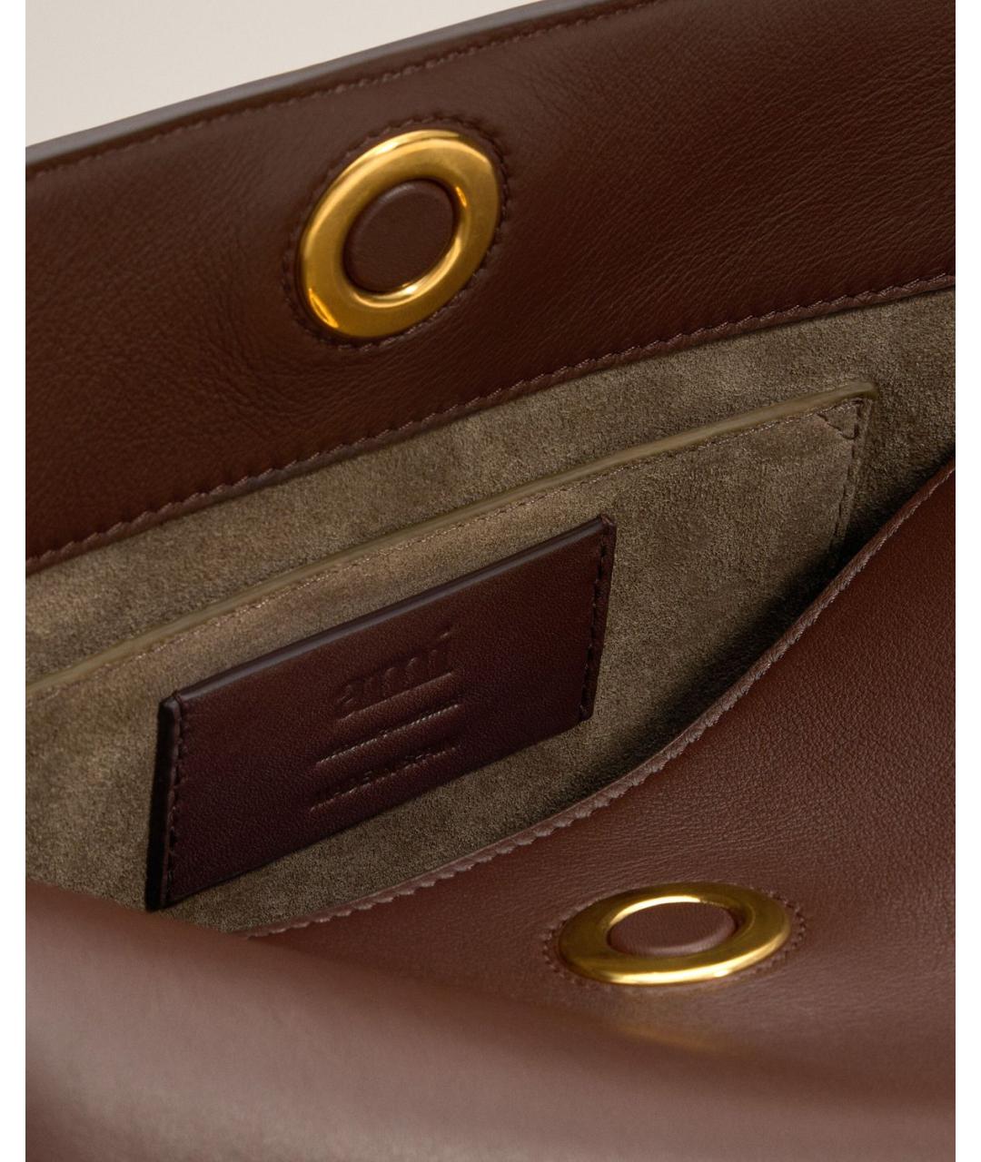 Ami Paris Коричневая кожаная сумка через плечо, фото 5